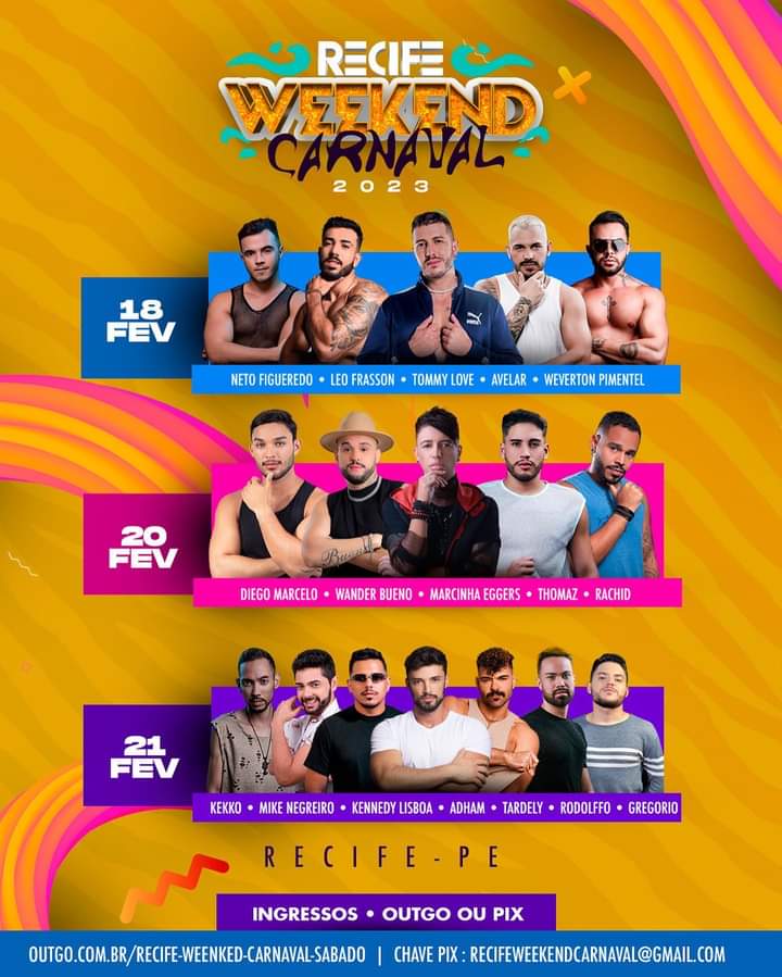 Kekko, Mike Negreiro, Kennedy Lisboa, Adham, Tardely, Rodolffo e Greforio - Recife Weekend Carnaval 2023