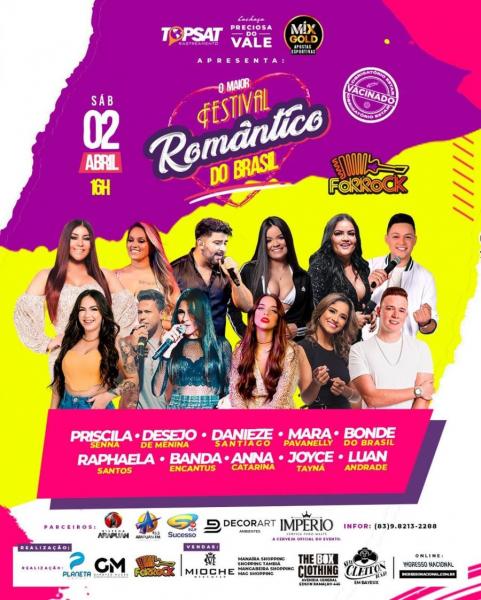 Priscila Senna, Desejo de Menina, Danieze Santiago, Mara Pavanelly, Bonde do Brasil, Raphaela Santos, Banda Encantus, Joyce Tayná e Luan Andrade - Festival Romântico do Brasil