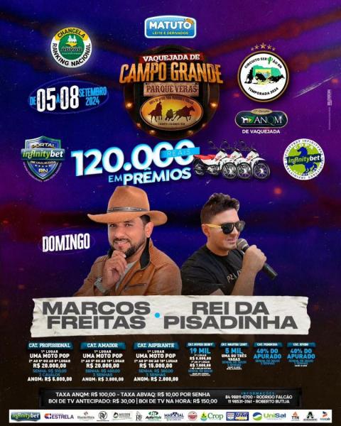 Marcos Freitas e Rei da Pisadinha - Vaquejada de Campo Grande 2024