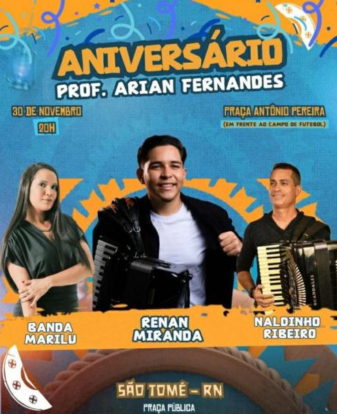Renan Miranda, Banda Marilu e Naldinho Ribeiro - Aniversário do Prof. Arian Fernandes