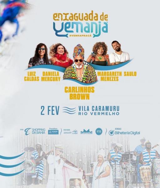 Carlinhos Brown, Luiz Caldas, Daniela Mercury, Margareth Menezes e Saulo - Enxaguada de Yemanjá