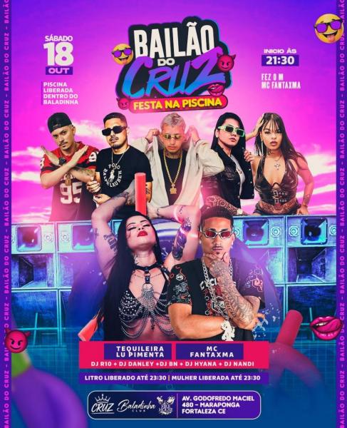 Mc Fantaxma e Tequileira Lu Pimenta 0 Bailão do Cruz - Festa na Piscina