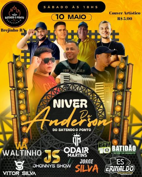 Waltinho do Acordeon, Jhonnys Show, Vitor Silva, Odair Martins, Jorge Silva, Ben 10 do Batidão e Erinaldo Sanfoneiro - Niver de Anderson