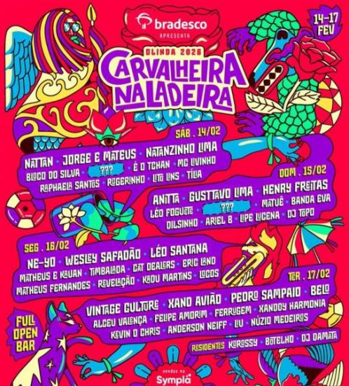 Nattan, Jorge & Mateus, Natanzinho Lima, Bloco do Silva, É o Tchan, Mc Livinho, Raphaela Santos, Rogerinho, Lito Lins e Tília - Carvalheira na Ladeira 2026
