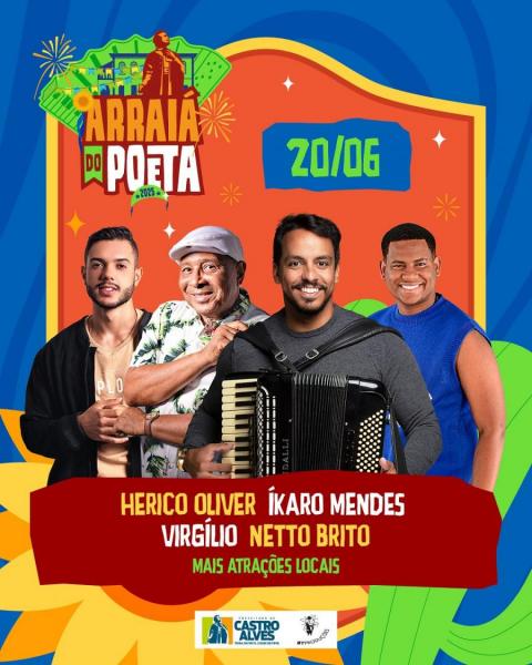 Herico Oliver, Íkaro Mendes, Virgílio e Netto Brito - Arraiá do Poeta 2025