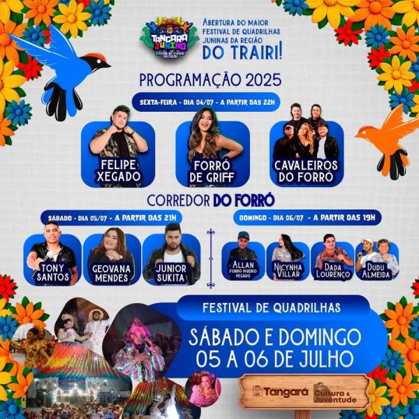 Tony Santos, Geovana Mendes e Junior Sukita - Tangará Junino 2025