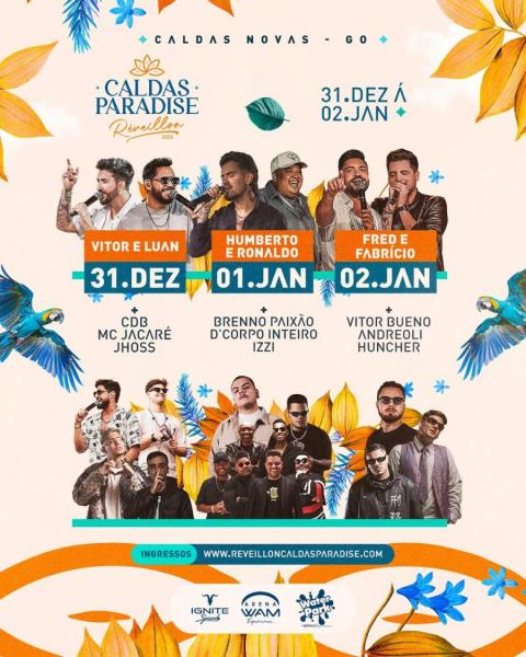 Fred & Fabrício, Vitor Bueno, Andreoli e Huncher - Caldas Paradise Reveillon 2026