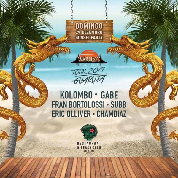 Kolombo, Gabe, Fran Bortolossi, Subb, Eric Olliver e Chamdiaz - Warung Beach Club