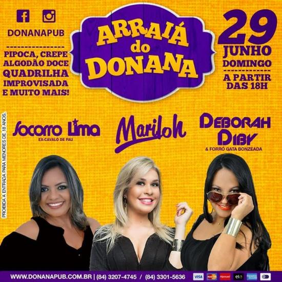 Socorro Lima, Mariloh e Deborah Diby - Arraiá do Donana