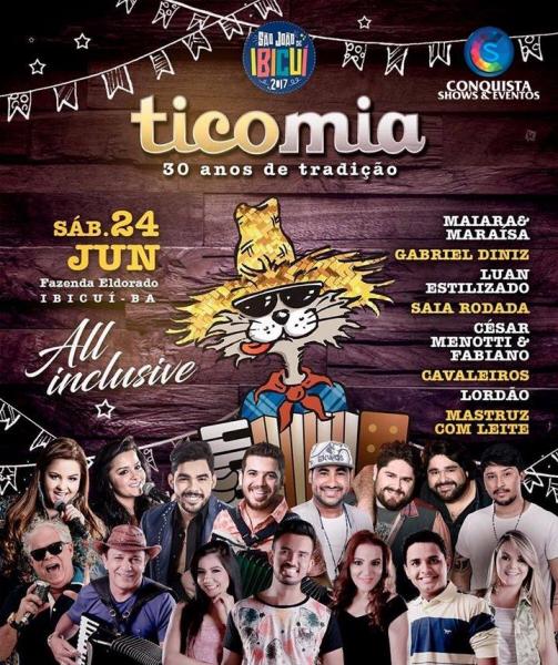 Maiara & Maraísa, Gabriel Diniz, Luan Estilizado, Saia Rodada, César Menotti & Fabiano, Cavaleiros, Lordão e Mastruz com Leite - Ticomia