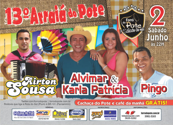 Airton Souza, Alvimar & Karla Patr[icia e Pingo - 13º Arraiá do Pote