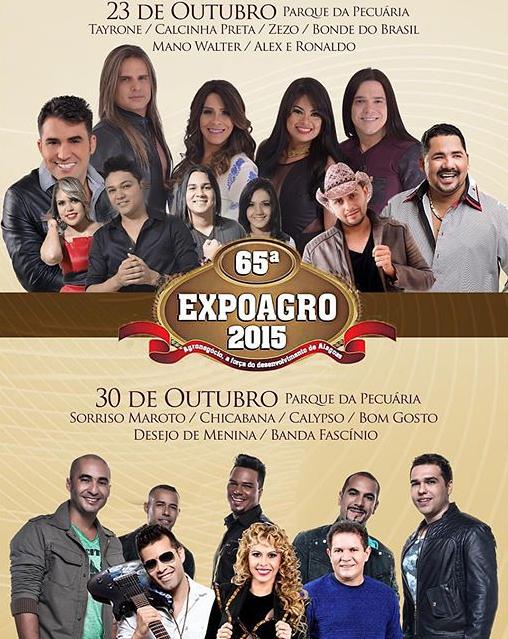 Sorriro Maroto, Chicabana, Calypso, Bom Gosto, Desejo de Menina e Banda Fascínio - 65ª Expoagro 2015
