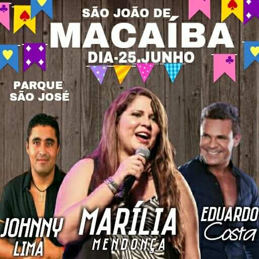 Marília Mendonça, Eduardo Costa e Johnny Lima - São João de Macaíba