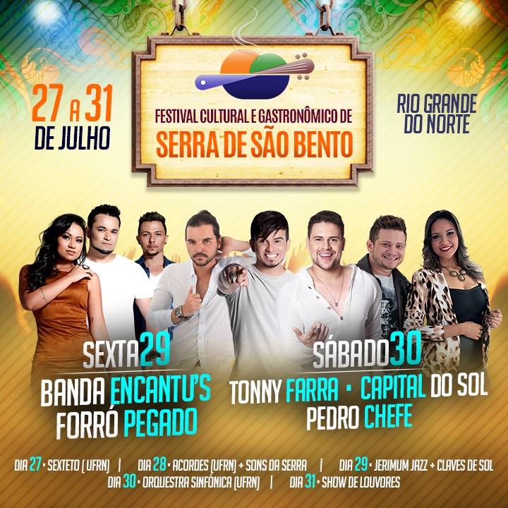 Tonny Farra, Capital do Sol e Pedro Chefe - Festival Cultural e Gastronômico