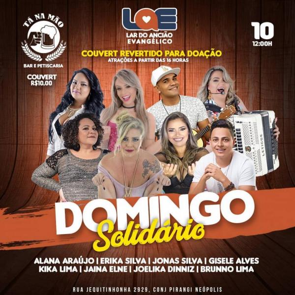 Alana Araújo, Erika Silva, Jonas Silva, Gisele Alves, Kika Lima, Jaina Elne, Jokelia Dinniz e Bruno Lima - Domingo Solidário