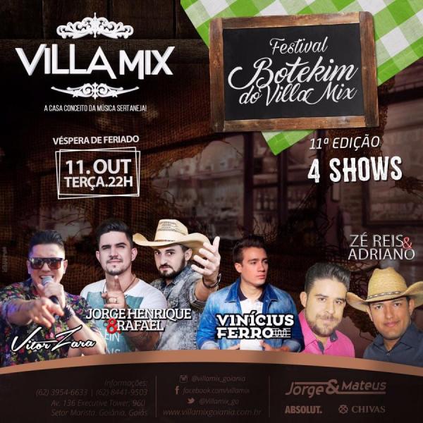 Vitor Zara, Jorge Henrique & Rafael, Vinícius Ferro e Zé Reis & Adriano - Festival Botekim do Villa Mix