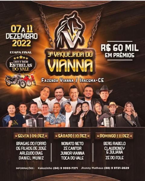 Toca do Vale, Junior Vianna e Zé Cantor - 3ª Vaquejada do Vianna