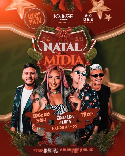 Rogério Som, Eduarda Alves, Tróia e Nando Ramos - Natal da Mídia
