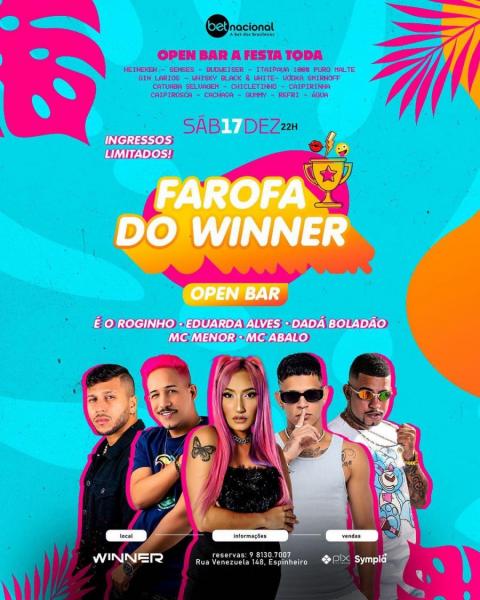 É o Roginho, Eduarda Alves, Dadá Boladão, Mc Menor e Mc Abalo - Farofa do Winner