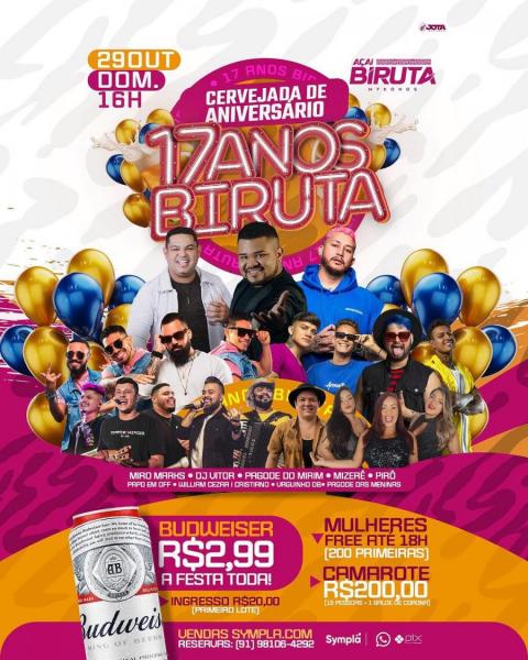 Miro Marks, Dj Vitor, Pagode do Mirim, Mizerê, Pirô, Papo em Off, William Cezar, Cristiano, Vaguinha DB e Pagode das Meninas - 17 anos Biruta