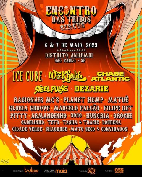 Ice Clube, Chase Atlantic, Dezrie, Racionais MC´s, Planet Hemp, Marcelo Falcão, Pitty, Orochi, Hungria, Cidade Cerde e Mato Seco - Encontro das Tribos Circus