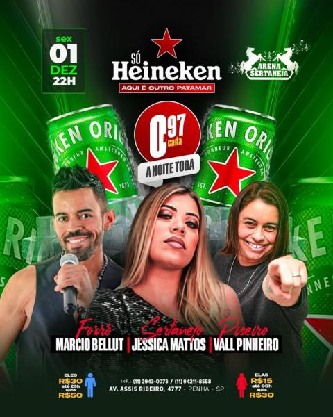 Marcio Bellut, Jessica Mattos e Vall Pineiro - Só Heineken