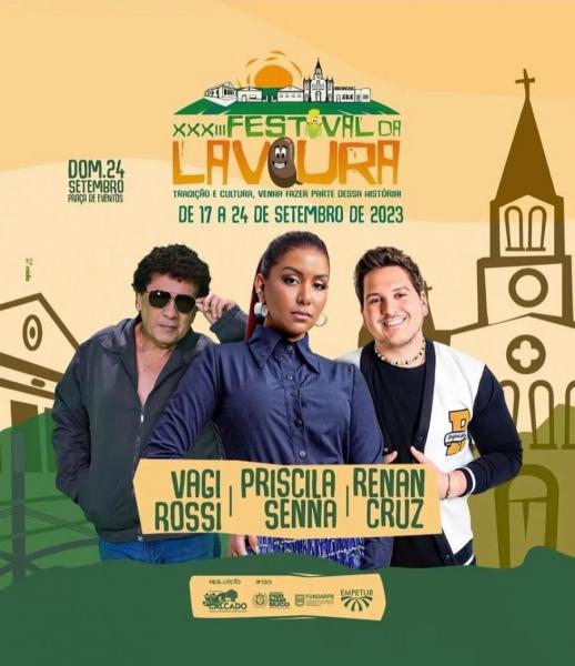 Vagi Rossi, Priscila Senna e Renan Cruz - XXXIII Festival da Lavoura