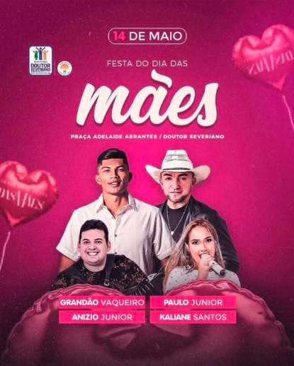 Grandão Vaqueiro, Paulo Júnior, Anízio Júnior e Kaliane Santos - Festa do Dia das Mães