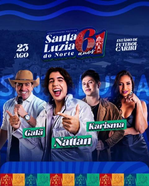Nattan, Galã e Karisma - 61 anos de Santa Luzia do Norte