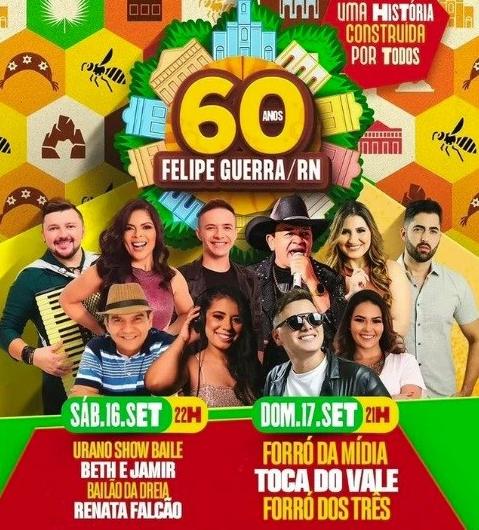 Urano Show Baile, Beth & Jamir, Bailão da Dreia e Renata Falcão - 60 anos de Felipe Guerra