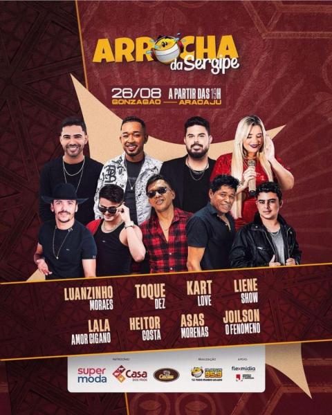 Luanzinho Moraes, Toque Dez, Kart Love, Liene Show, Lala Amor Cigano, Heitor Costa, Asas Morenas e Joilson O Fenômeno - Arrocha da Sergipe