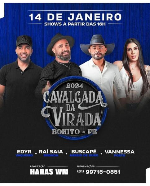 Edyr Vaqueiro, Raí Saia Rodada, Buscapé e Vannessa Porto - Cavalgada da Virada