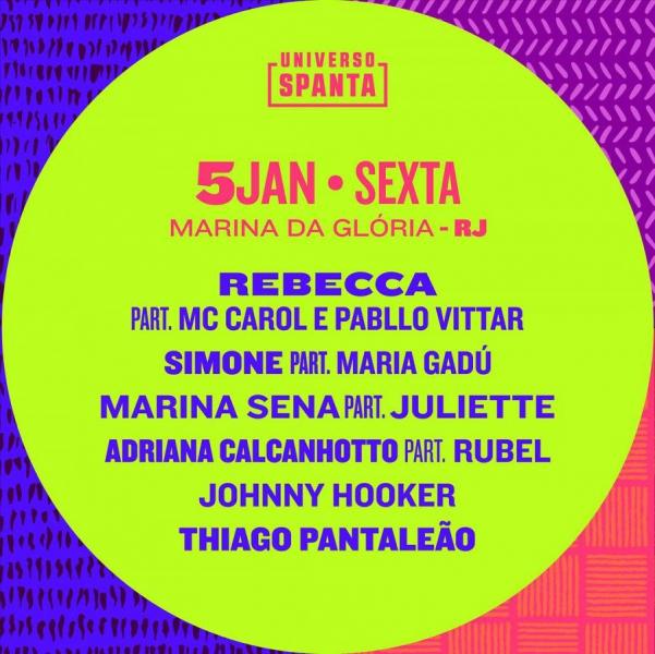 Rebecca, Mc Carol, Pabllo Vittar, Simone, Maria Gadú, Marina Sena, Juliette, Adriana Calcanhotto, Rubel, Johnny Hooker e Thiago Pantaleão - Universo Spanta