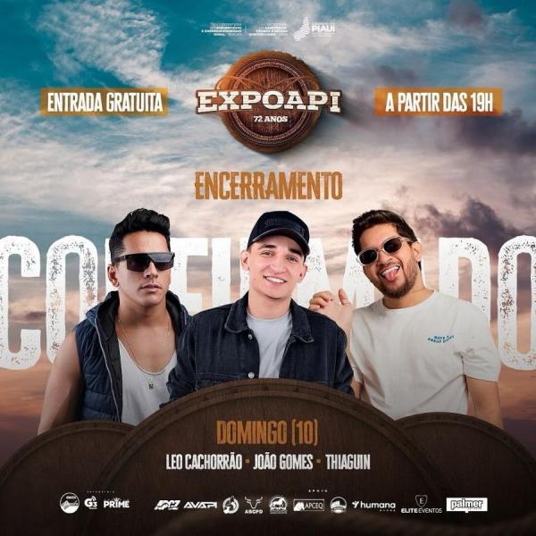 Leo Cachorrão, João Gomes e Thiaguin - ExpoAPI