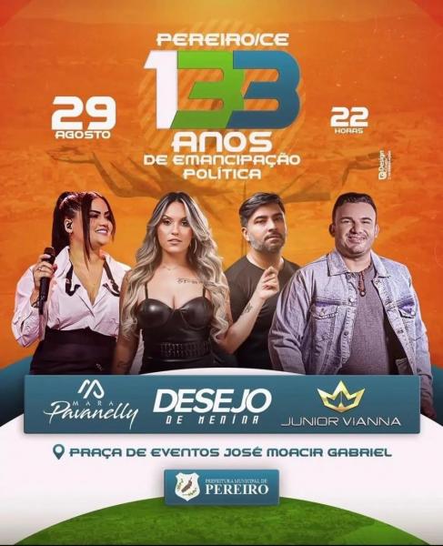 Desejo de Menina, Mara Pavanelly e Junior Vianna - 133 anos de Pereiro