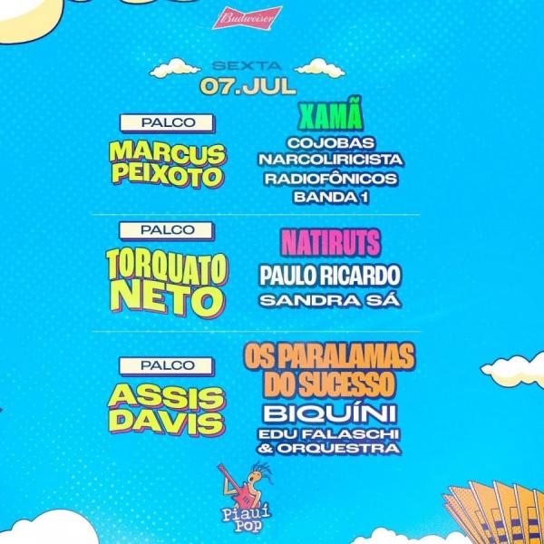 Natiruts, Paullo Ricardo, Sandra Sá, Xamã, Paralamas do Sucesso, Biquini e Edu Falaschi & Orquestra - Piauí Pop