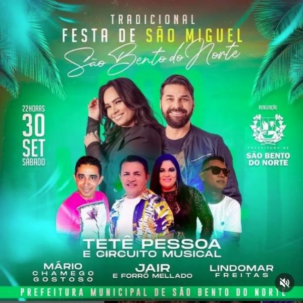 Tetê Pessoa & Circuito Musical, Mário Chamego Gostoso, Jair & Forró Melado e Lindomar Freitas - Festa de São Miguel