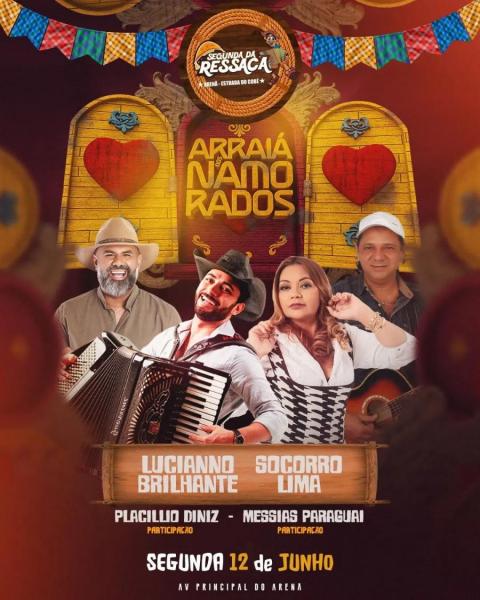 Luciana Brilhante, Socorro Lima, Plácilio Diniz e Messias Paraguai - Arraiá dos Namorados