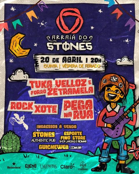 Tuka Velloz e Forró Zpe Tramela, Rock Xote e Pega na Rua - Arraiá do Stones