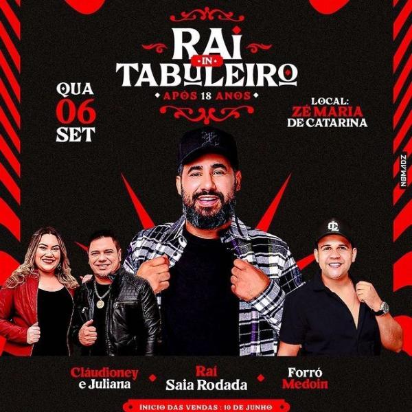 Raí Saia Rodada, Claudioney & Juliana e Forró Medoin - Raí in Tabuleiro