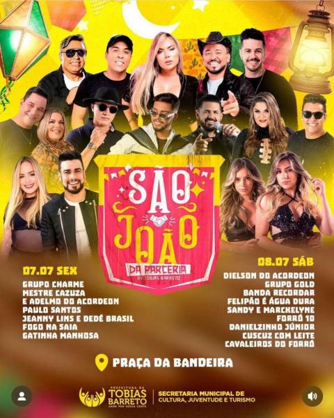 Dielson do Acordeon, Grupo Gold, Banda Recordar, Felipão É água pura, Sandy & Marcklyne, Forró 10, Danielzinho Júinior, Cuscuz com LEite e Cavaleiros do Forró