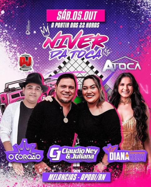 O Coroão, Claudio Ney & Juliana e Diana Kelly - Niver da Toca