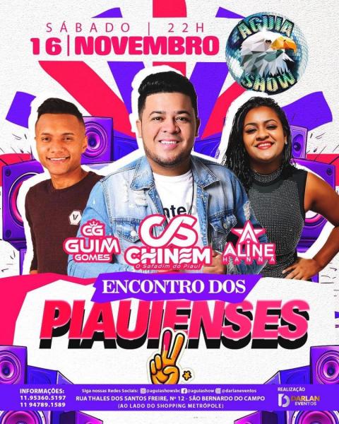 Chinem, Aline Hanna e Guim Gomes - Encontro dos Piauinses