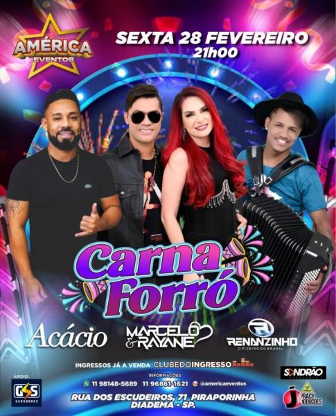 Acácio, Marcelo & Rayane e Renanzinho - Carna Forró