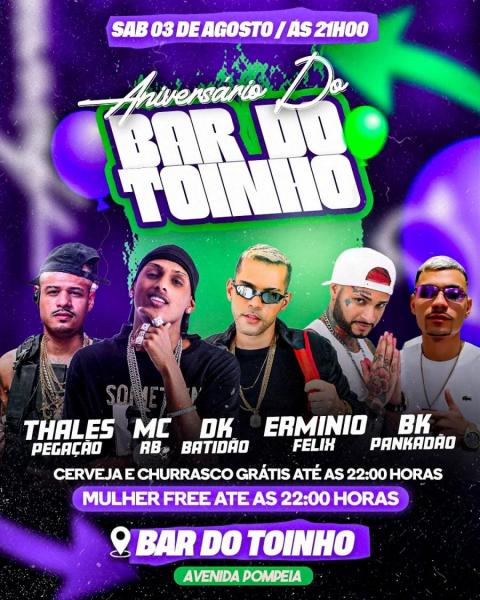 Thales Pegação, Mc RB, DK Batidão, Erminio Felix e BK Pankadão - Aniversário do Bar do Toinho