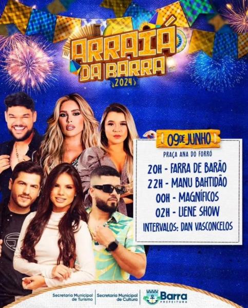 Farra de Barão, Manu Bahtidão, Magníficos e Liene Show - Arraiá da Barra 2024