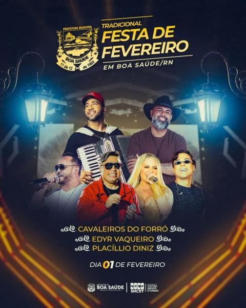 Cavaleiros do Forró, Edyr Vaqueiro e Placíllio Diniz - Festa de Fevereiro