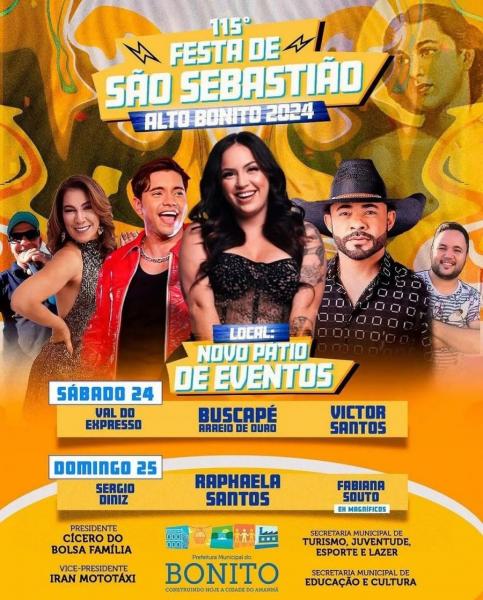 Sergio Diniz, Raphaela Santos e Fabiana Souto - 115ª Festa de São Sebastião