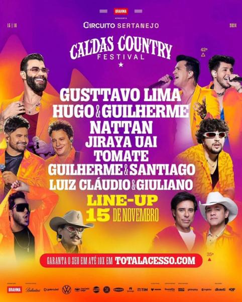 Gusttavo Lima, Hugo & Guilherme, Nattan, Jiraya Uai, Tomate, Guilherme & Santiago e Luiz Claudio & Giuliano - Caldas Country Festival 2024