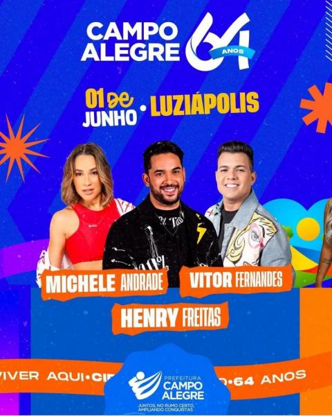 Michele Andrade, Vitor Fernandes e Hnery Freitas